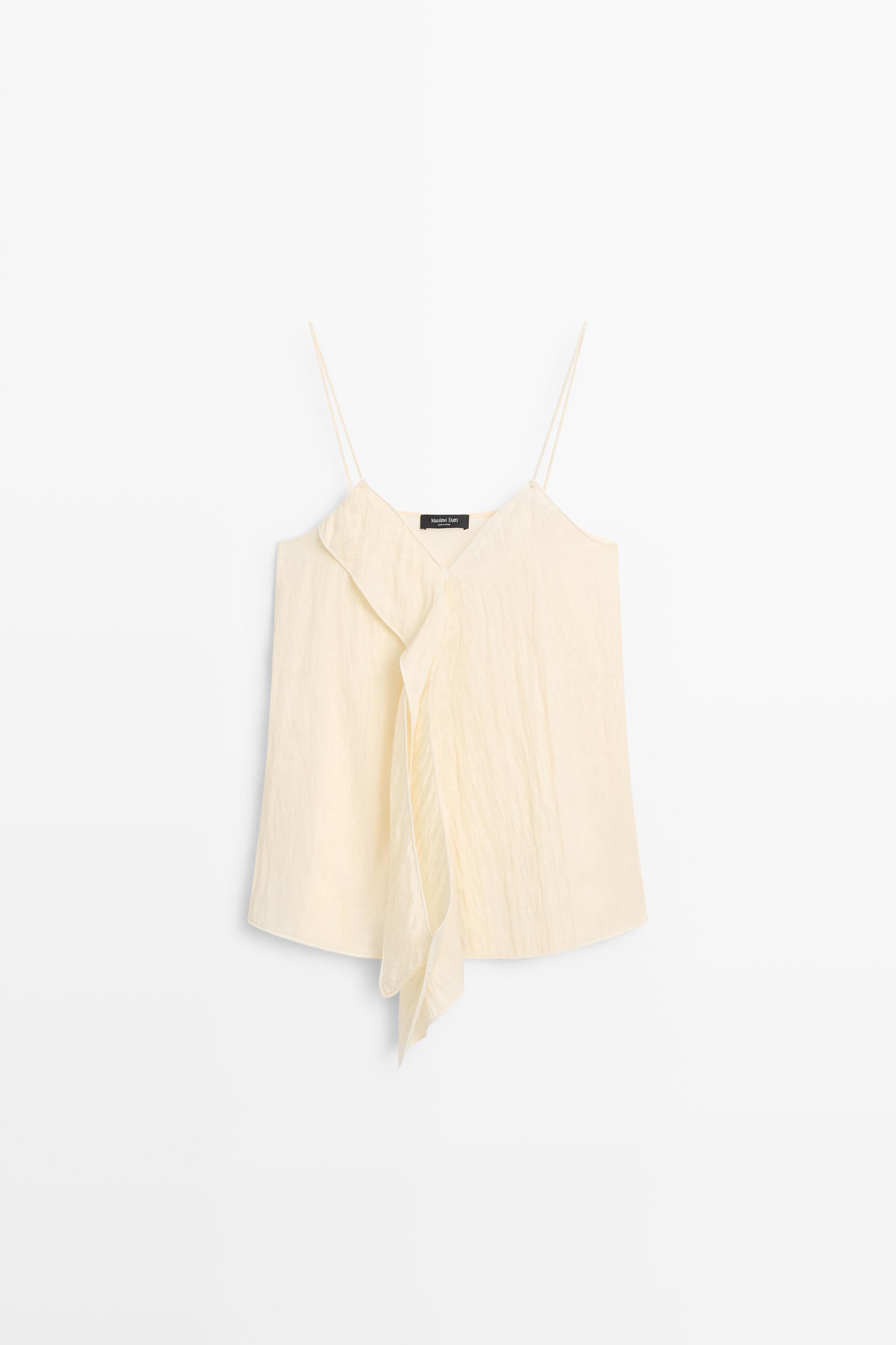 Strappy top with ruffle detail